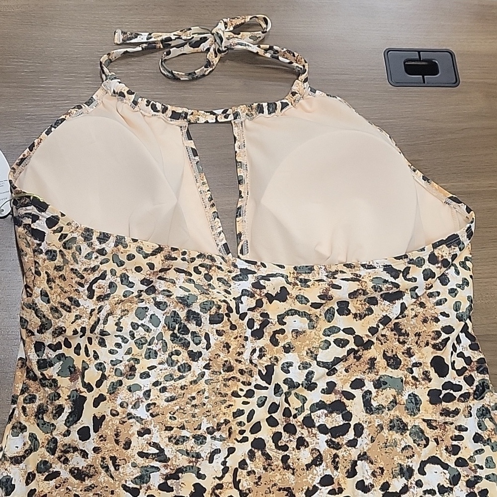 Mynah-Leopard Print NWT-Two Piece Mynah Bathing Suit-Size 22W - Picture 10 of 17